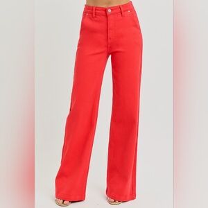 Risen Jeans Tummy Control High Waisted Wide Leg Jeans